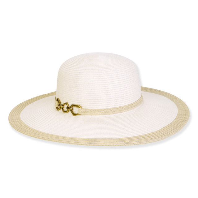 sun n sand Women's Ivory Paperbraid Floppy Brim 4
