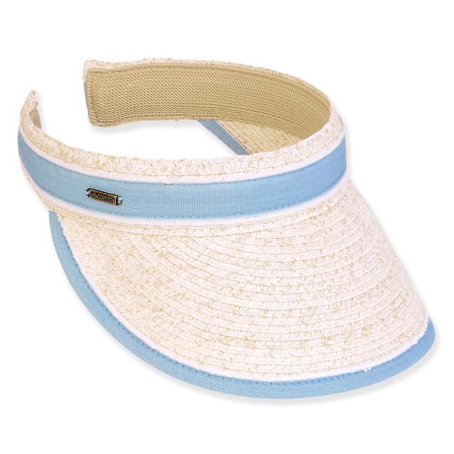 sun n sand Women's Ivory Paperbraid Visor Brim 3.5