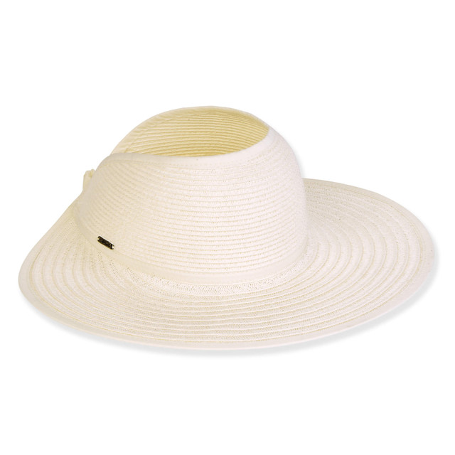 sun n sand Women's Ivory Paperbraid Visor Brim 4.5