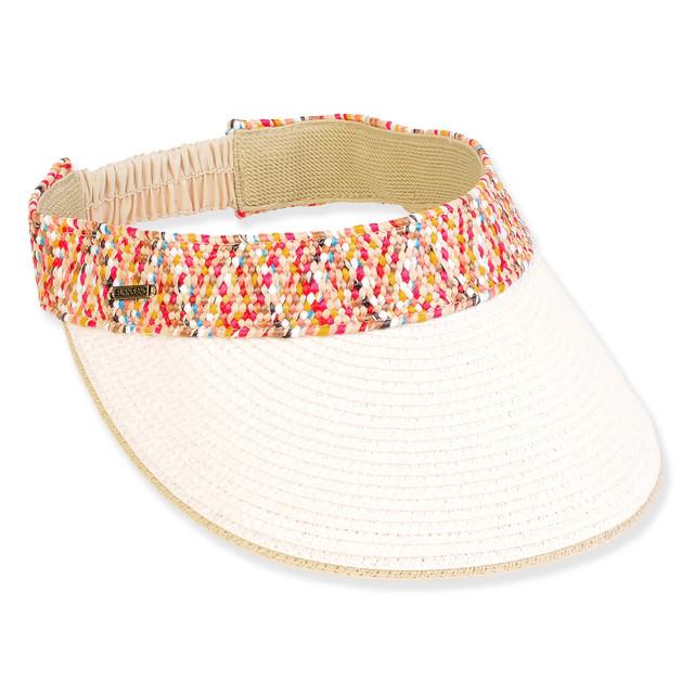sun n sand Women's Ivory Paperbraid Visor Brim 4