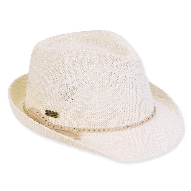 sun n sand Women's Ivory Polyester Fedora Brim 2