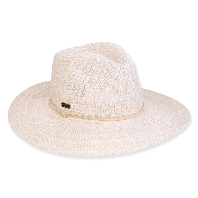 sun n sand Women's Ivory Polyester Safari Brim 3.5