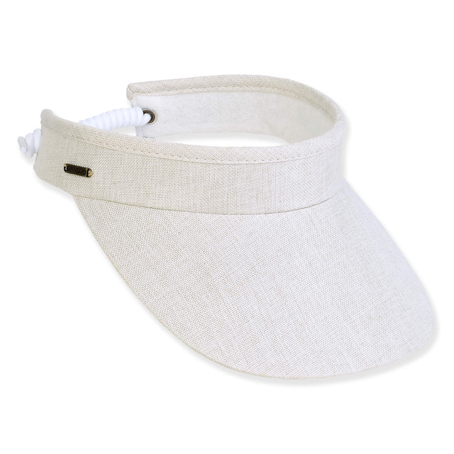 sun n sand Women's Ivory Polyester Visor Brim 3.5