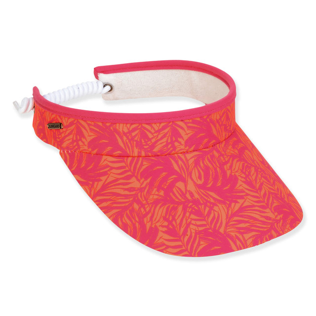 sun n sand Women's Leaves Polyester Visor Brim 3.5