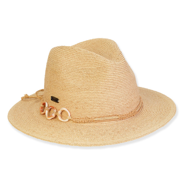 sun n sand Women's Neutral Raffia Fedora Brim 2.5