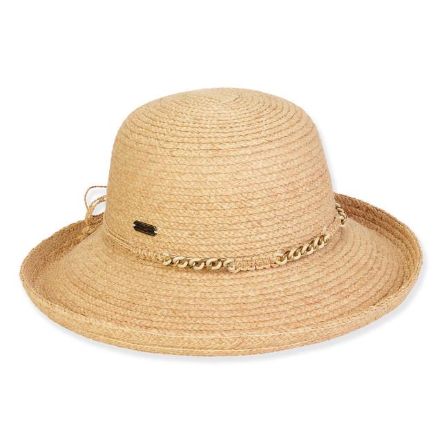 sun n sand Women's Neutral Raffia Upbrim Brim 3