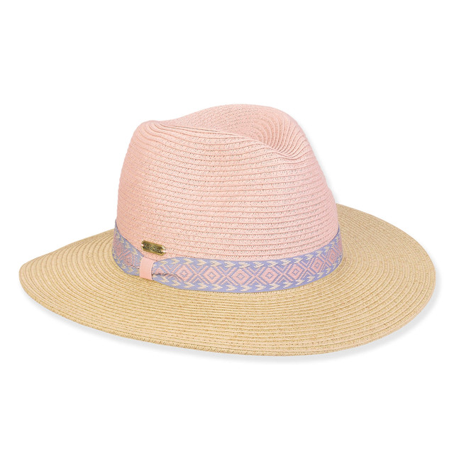 sun n sand Women's Pink Paperbraid Safari Brim 3