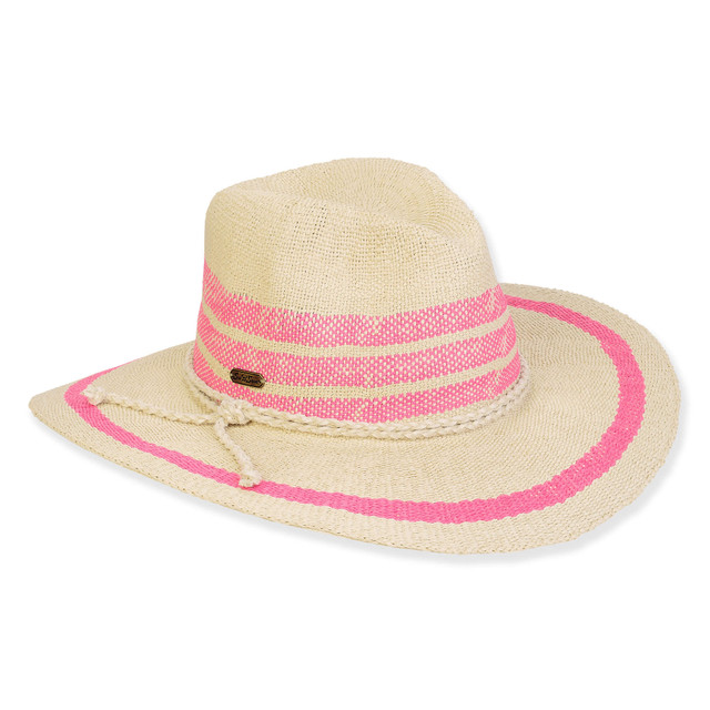 sun n sand Women's Pink Toyo Safari Brim 4