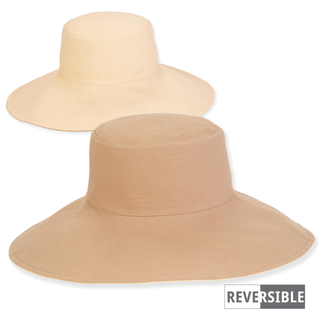 sun n sand Women's Tan Cotton Floppy Brim 4.5