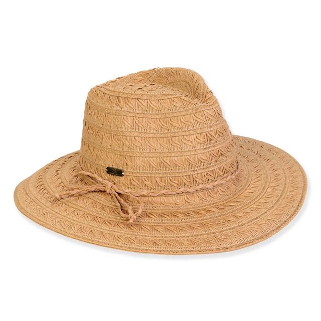 sun n sand Women's Tan Paper Straw Safari Brim 3