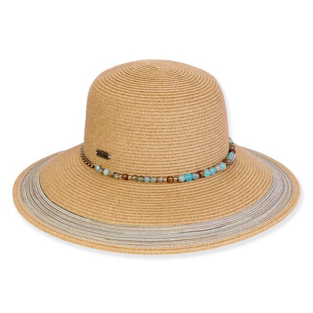 sun n sand Women's Tan Paperbraid Bucket Brim 4