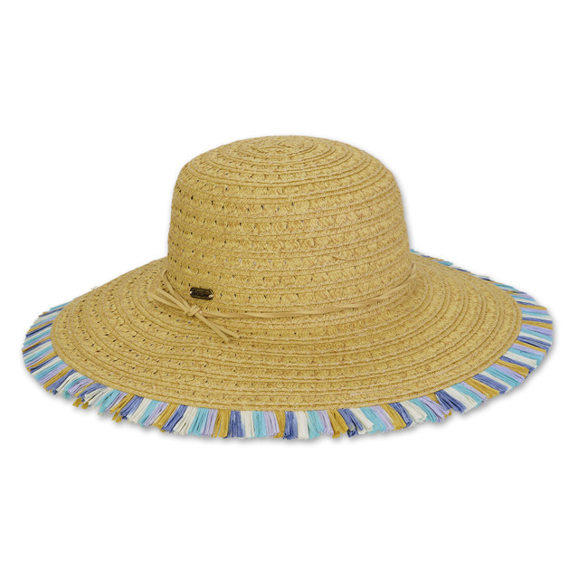 sun n sand Women's Tan Paperbraid Floppy Brim 4.5