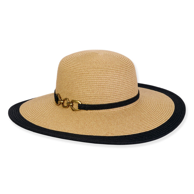 sun n sand Women's Tan Paperbraid Floppy Brim 4