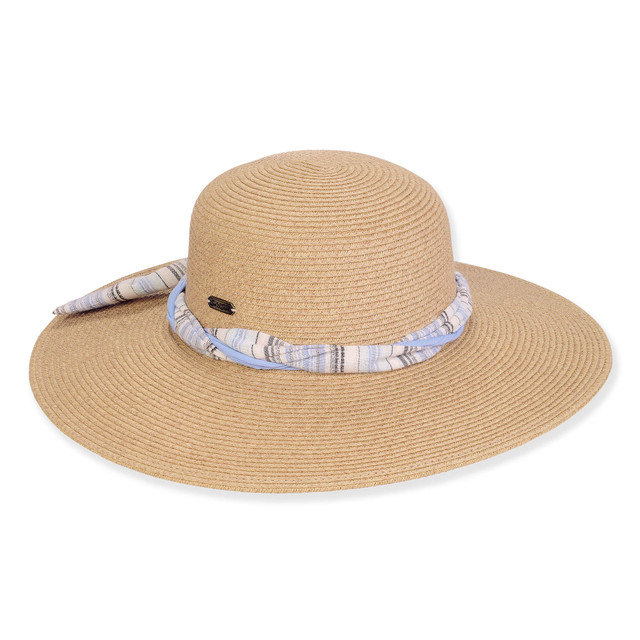 sun n sand Women's Tan Paperbraid Floppy Brim 4