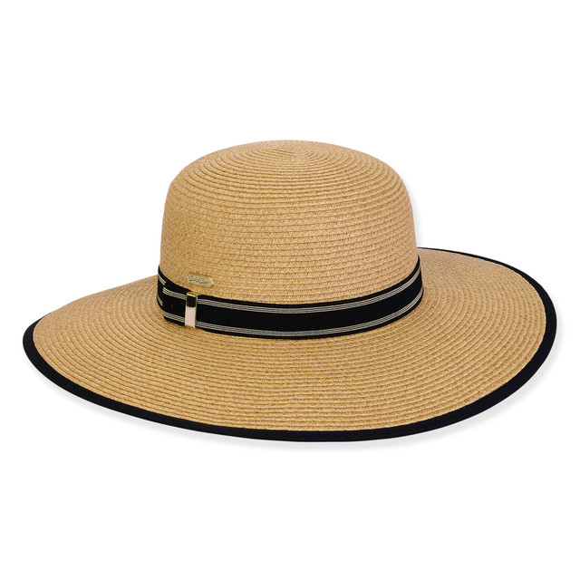 sun n sand Women's Tan Paperbraid Floppy Brim 4