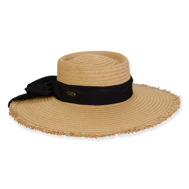 sun n sand Women's Tan Paperbraid Floppy Brim 5