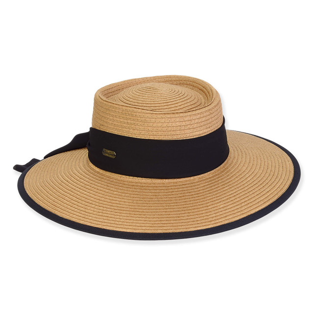 sun n sand Women's Tan Paperbraid Gambler Brim 4