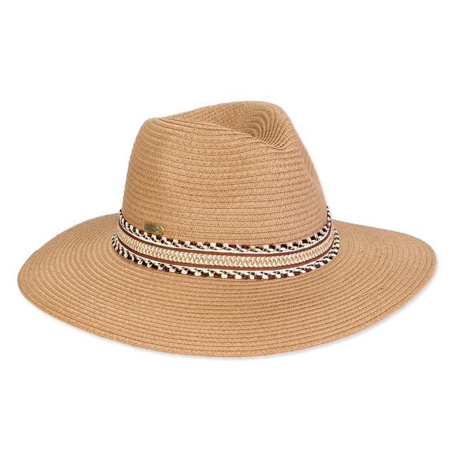 sun n sand Women's Tan Paperbraid Safari Brim 3.5