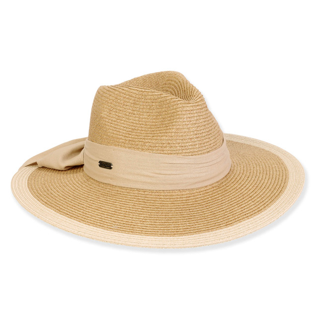 sun n sand Women's Tan Paperbraid Safari Brim 3.5