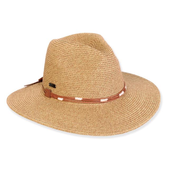 sun n sand Women's Tan Paperbraid Safari Brim 3.5