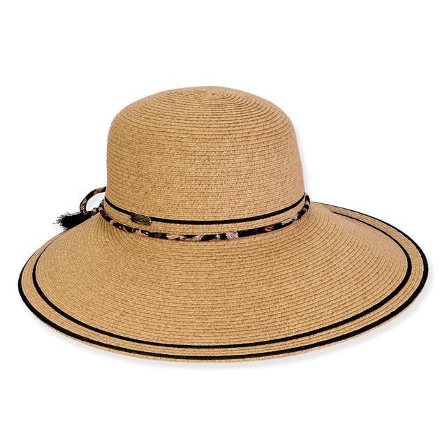 sun n sand Women's Tan Paperbraid Tapered Brim 5