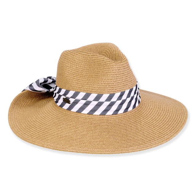 sun n sand Women's Tan Paperbraid Turn Up Brim 4