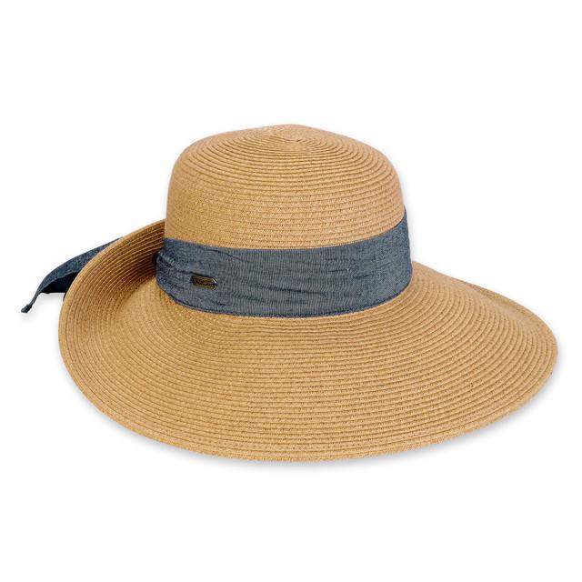 sun n sand Women's Tan Paperbraid Turn Up Brim 5