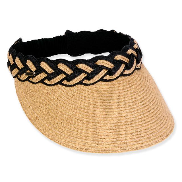 sun n sand Women's Tan Paperbraid Visor Brim 4
