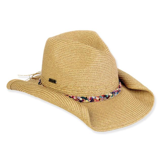 sun n sand Women's Tan Paperbraid Western Brim 3.5