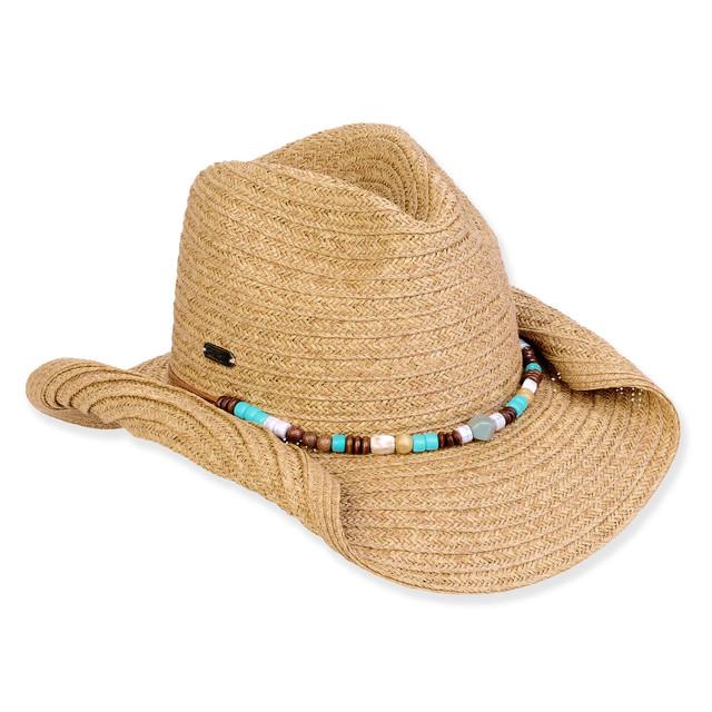 sun n sand Women's Tan Paperbraid Western Brim 3.5