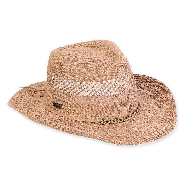 sun n sand Women's Tan Polyester Western Brim 3