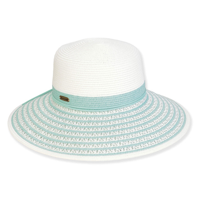 sun n sand Women's Teal Paperbraid Bucket Brim 4