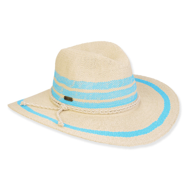 sun n sand Women's Turquoise Toyo Safari Brim 4
