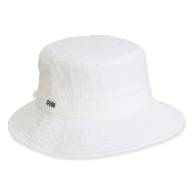 sun n sand Women's White Nylon Bucket Brim 2.5