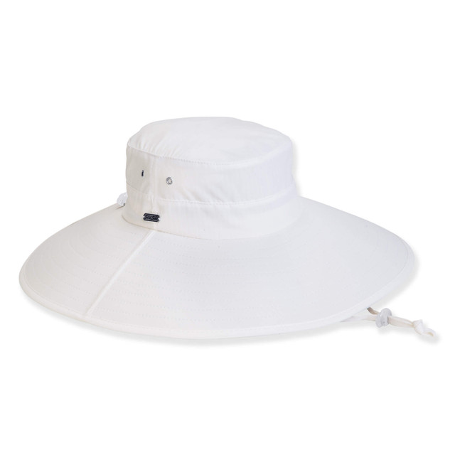 sun n sand Women's White Nylon Floppy Brim 5