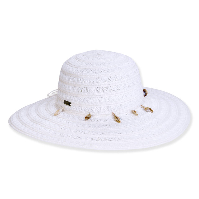 sun n sand Women's White Paper Straw Floppy Brim 4