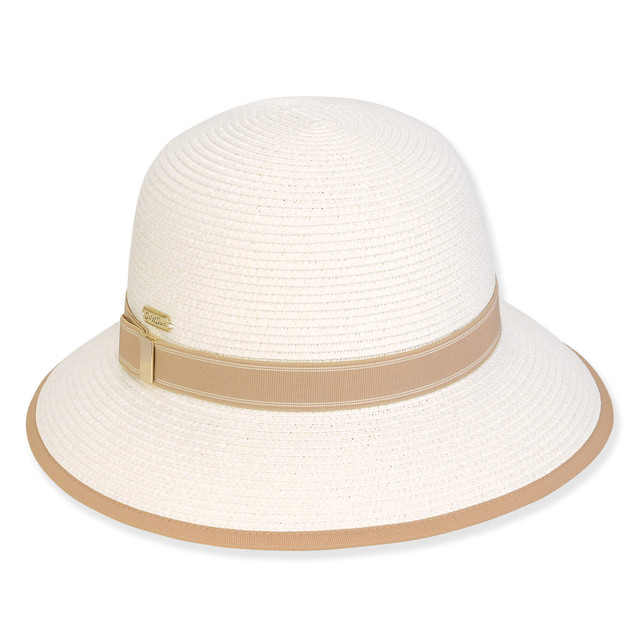 sun n sand Women's White Paperbraid Bucket Brim 3