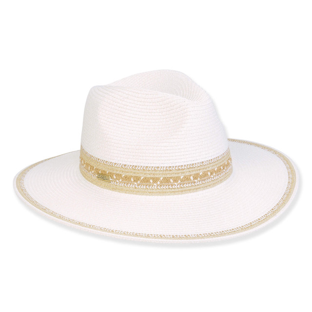 sun n sand Women's White Paperbraid Safari Brim 3