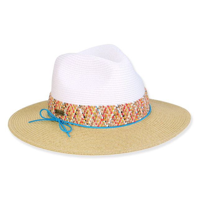 sun n sand Women's White Paperbraid Safari Brim 3