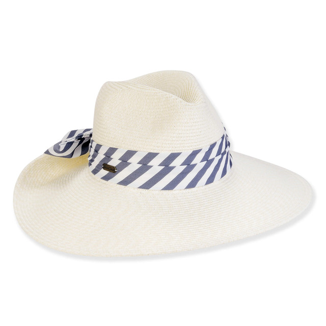 sun n sand Women's White Paperbraid Turn Up Brim 4