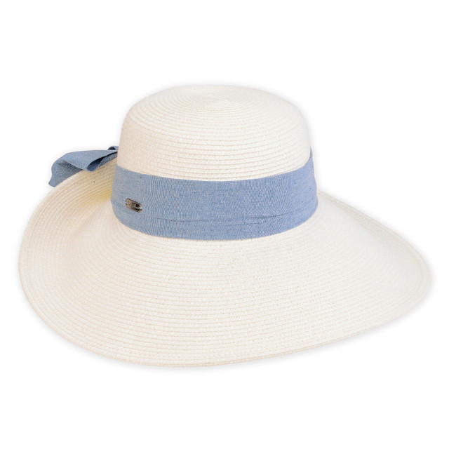sun n sand Women's White Paperbraid Turn Up Brim 5