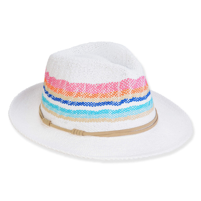 sun n sand Women's White Toyo Fedora Brim 2.5