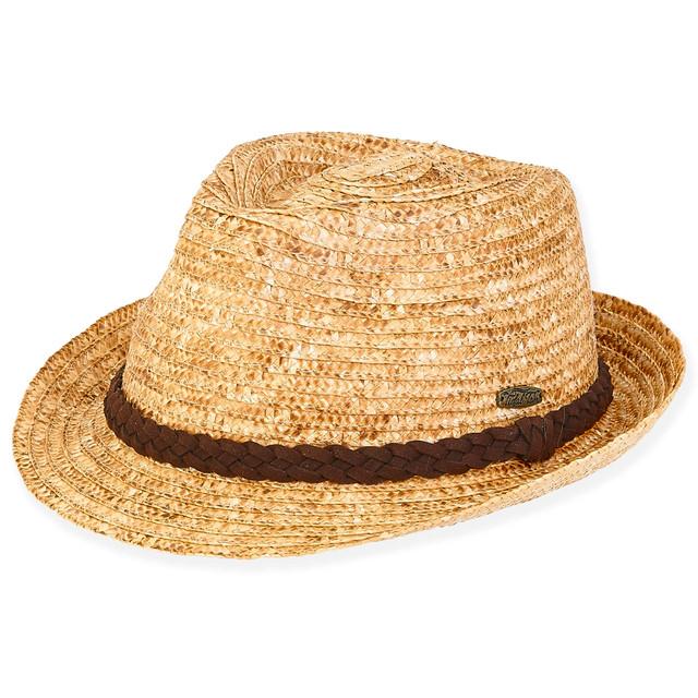 sun n sand Swan | Men's Wheat Straw Fedora Hat | HTT1150