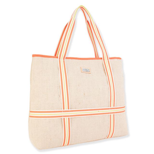 Sun N Sand Talia | Artistic Shoulder Tote With Built-in Hat Carrier | SNS6590 | (Hat Not Included)