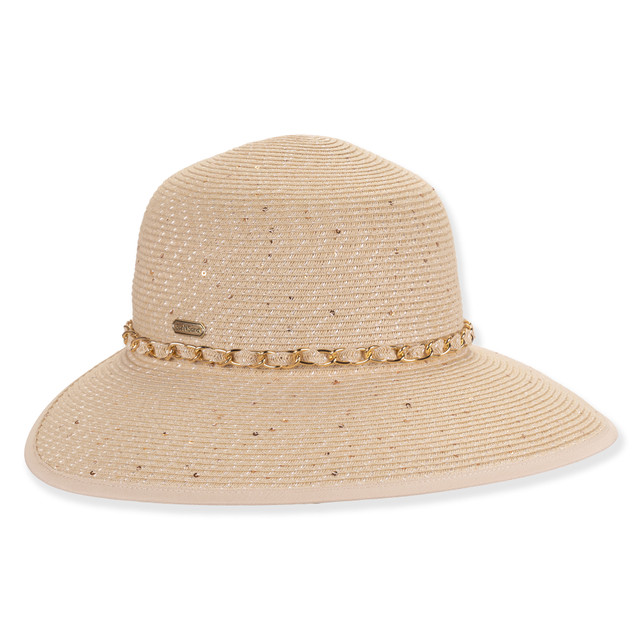 Sun N Sand TF (↑) - Womens Backless Hat | Adjustable | UPF 50+ | Metallic Sequins | Sun N Sand | HH3487