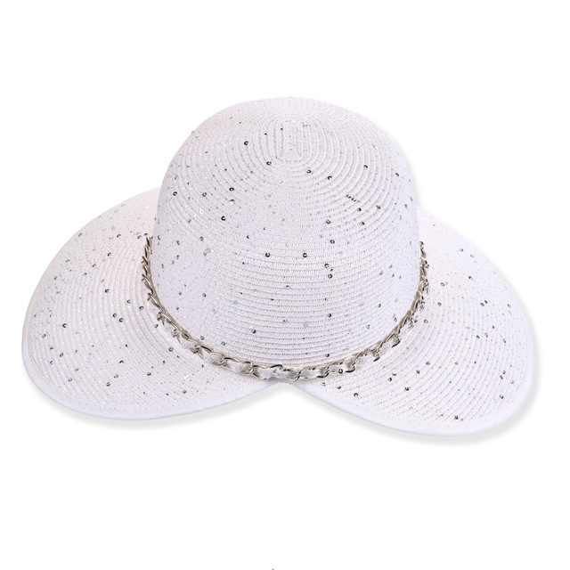 Sun N Sand TF (↑) - Womens Backless Hat | Adjustable | UPF 50+ | Metallic Sequins | Sun N Sand | HH3487