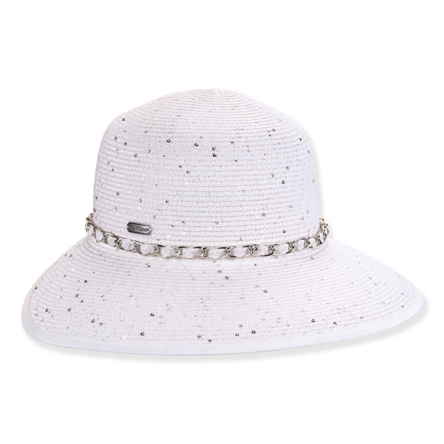 sun n sand TF (↑) - Womens Backless Hat | Adjustable | UPF 50+ | Metallic Sequins | Sun N Sand | HH3487