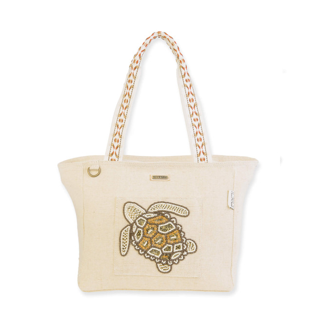 sun n sand Turtle Shoulder Tote Beaded Sealife | SNS6700 A