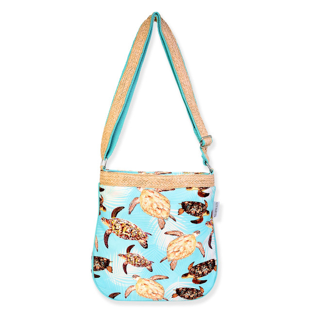 sun n sand Turtle With Palm Leaves Medium Crossbody | GH5441