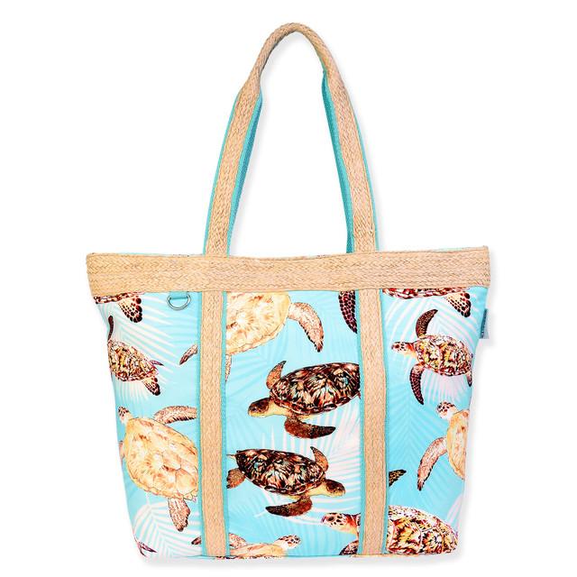 sun n sand Turtle With Palm Leaves Shoulder Tote | GH5440